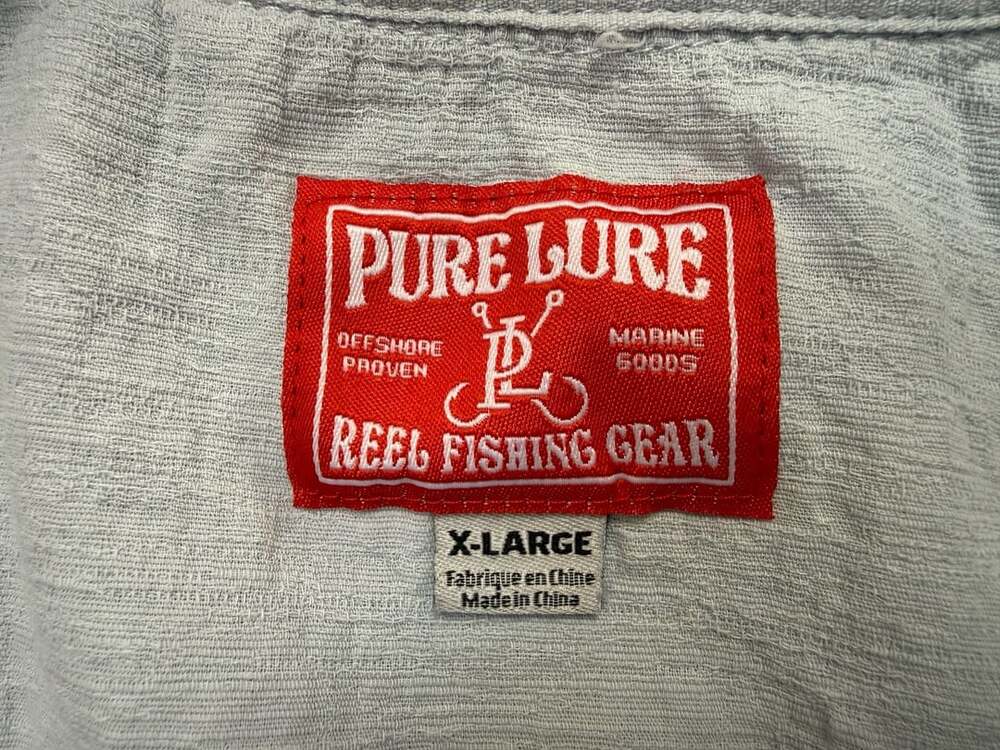 Pure Lure Short Sleeve Button Down Shirt Size X-Large Light Blue